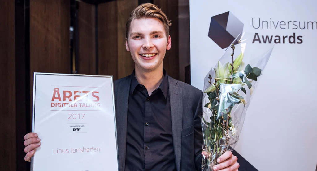Årets Student 2017: Linus Jonsheden vann Årets Digitala Talang